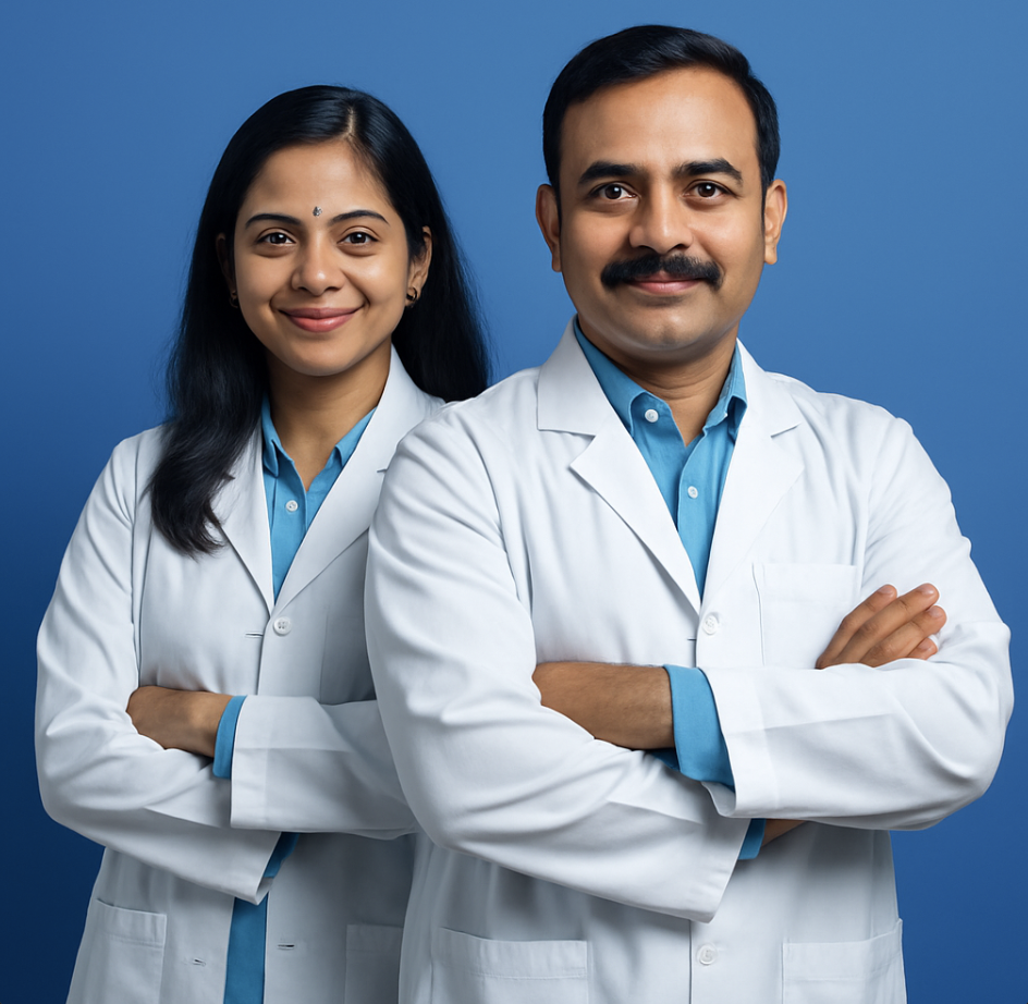 Synapse medical professionals collaborating in the lab